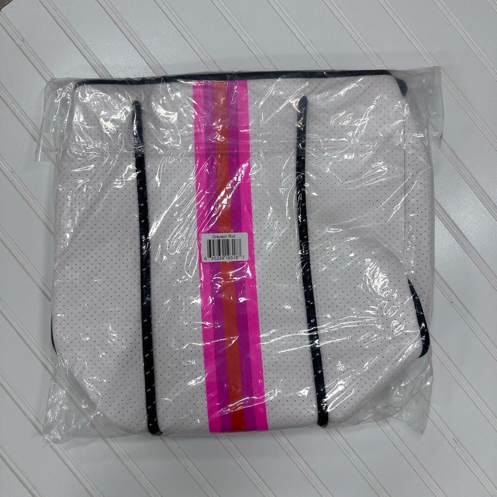 Stylish White and Pink Tote Bag